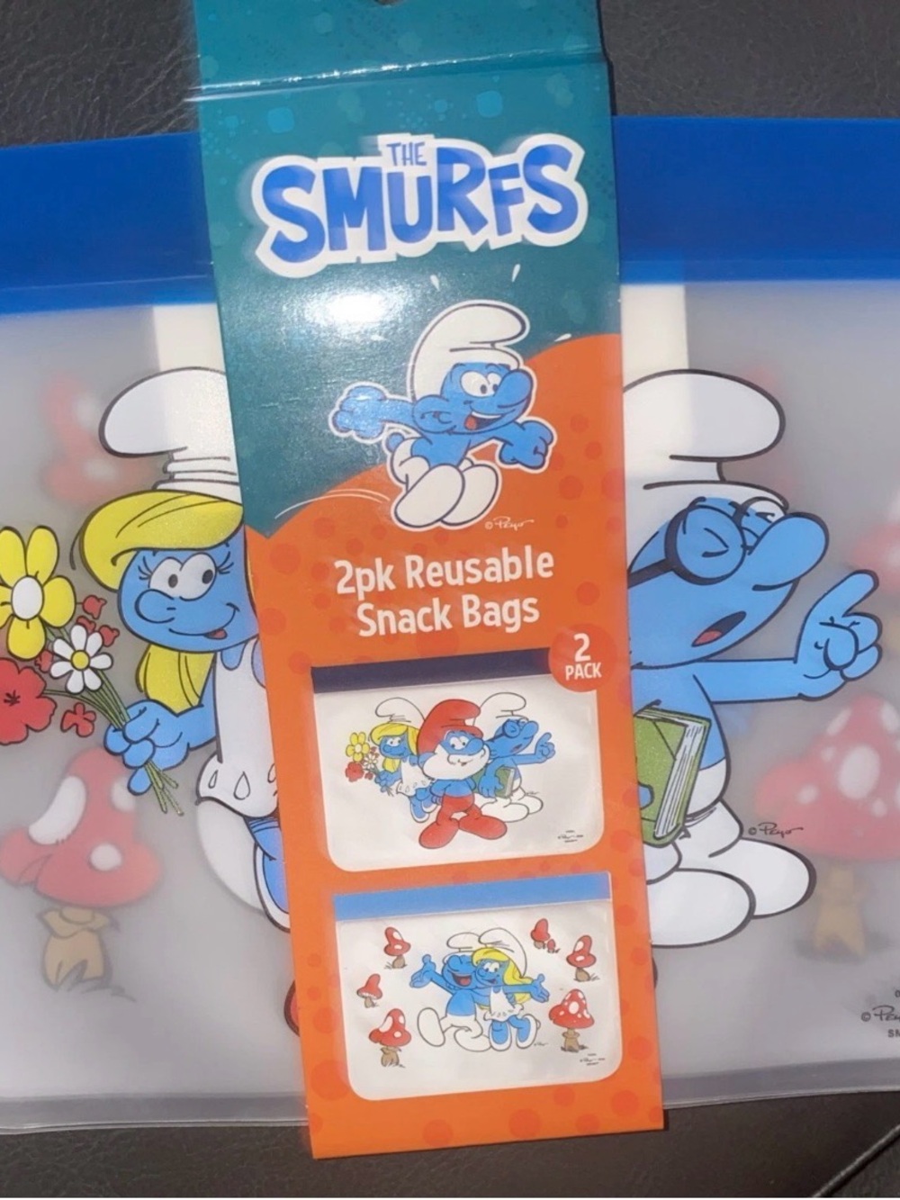 The Smurfs 2pk Reusable Snack Bags - Blue & White